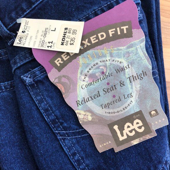 Vintage Lee Dark Wash Tapered Mom Jeans Long 11L - Picture 5 of 7